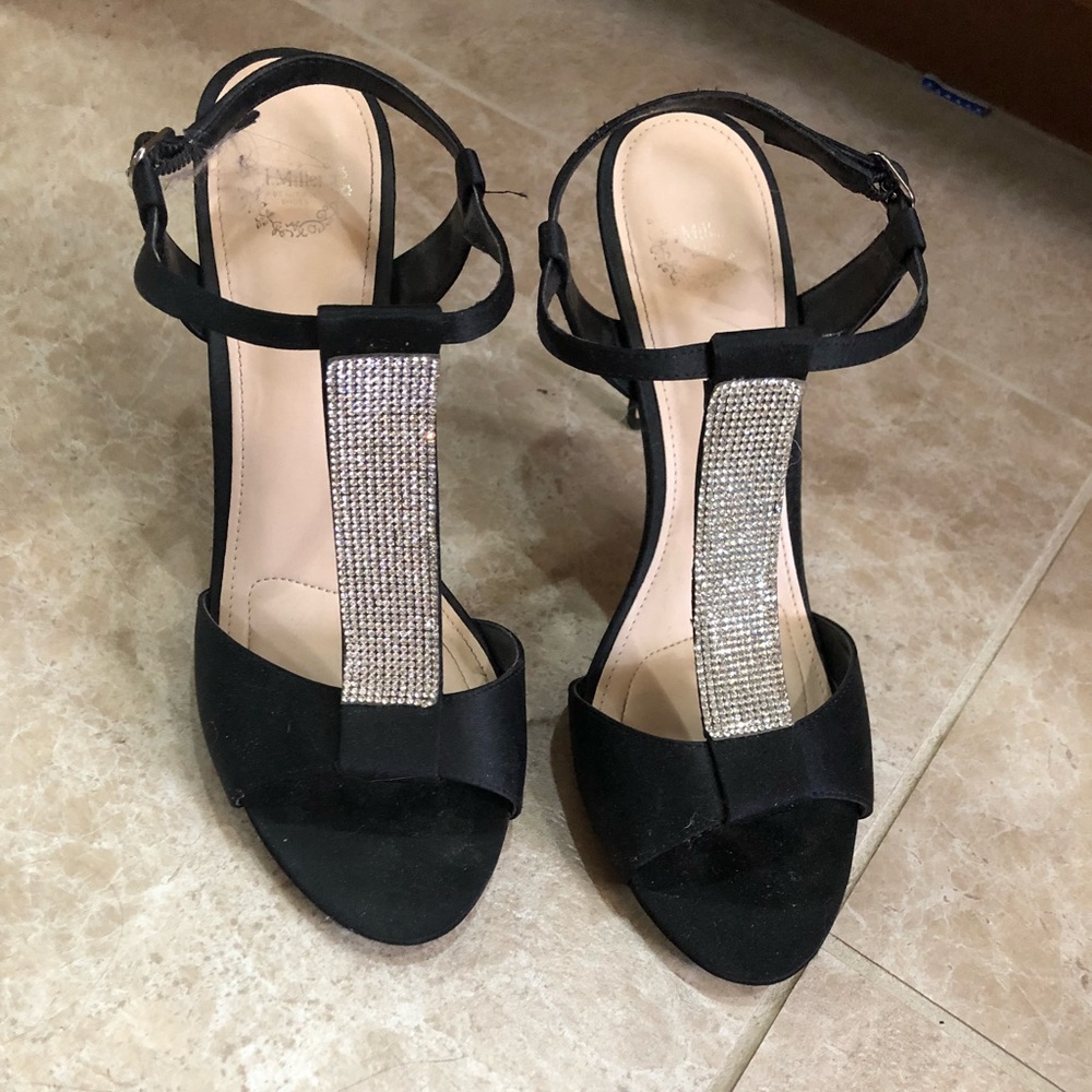 Black and sparkly high heels